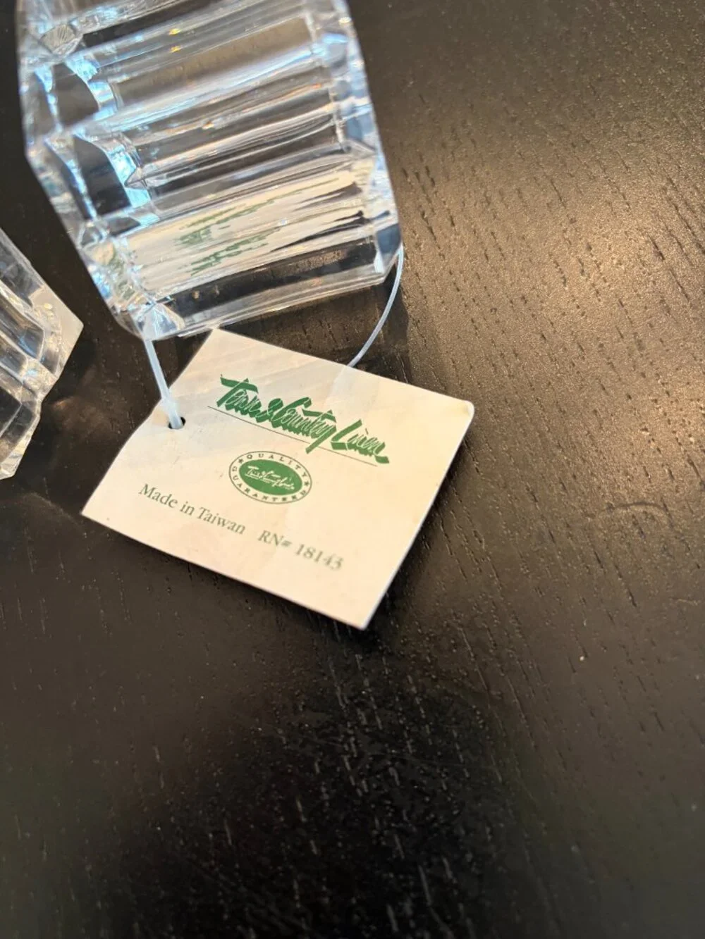 Acrylic/Lucite Hexagonal Clear Napkin Ring Town & Country Linen 10 Piece NEW